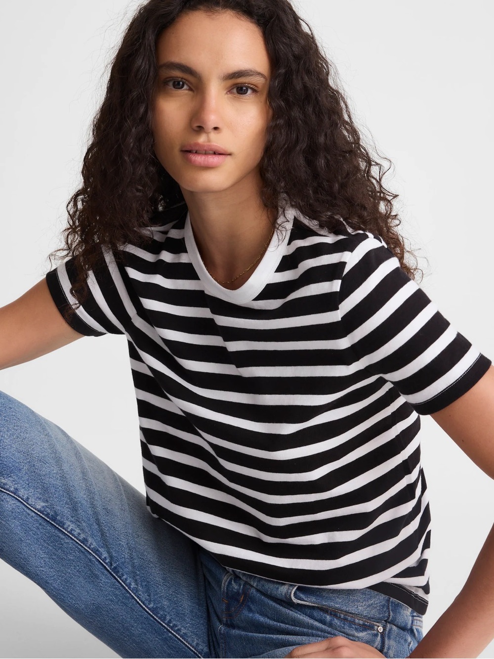Madewell The Perfect Crewneck Tee in Allday Jersey S